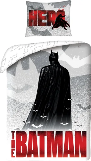 Batman dekbedovertrek hero 140 x 200 cm - Zwart/Wit - 140 x 200 cm - 100% katoen