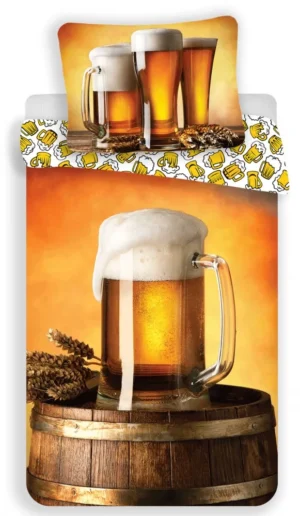 DREAMEE dekbedovertrek Bierpul 140 x 200 cm - Geel - 140 x 200 cm - 100% katoen