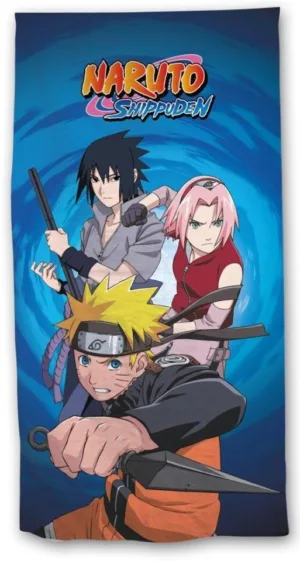 Naruto strandlaken blauw 70 x 140 - Multicolor - 70 x 140 cm - 100% Polyester