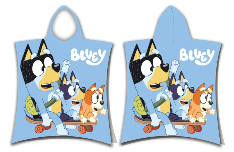 Bluey poncho - Blauw - 50 x 115 cm - 100% katoen