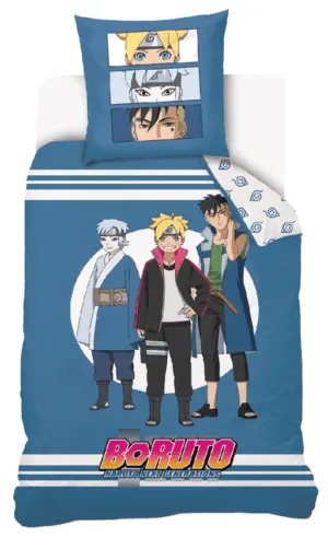 Boruto dekbedovertrek blauw 140 x 200 cm - Blauw - 140 x 200 cm - 100% katoen