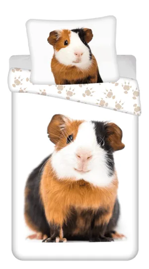 Animal Pictures dekbedovertrek cavia 140 x 200 cm - Wit - 140 x 200 cm - 100% katoen