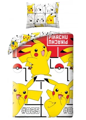 Pokemon dekbedovertrek Pikachu 140 x 200 cm - Blauw - 140 x 200 cm - 100% katoen - kussensloop 70 x 90 cm