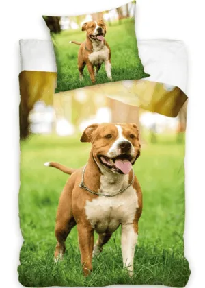 DREAMEE dekbedovertrek Pitbull 140 x 200 cm - Multicolor - 140 x 200 cm - 100% katoen