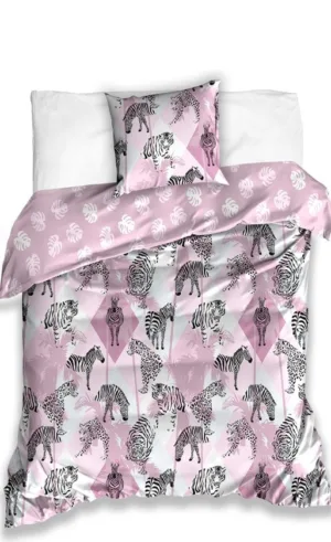 Animal Pictures dekbedovertrek Safari roze - Roze - 200 x 220 cm - 100% katoen
