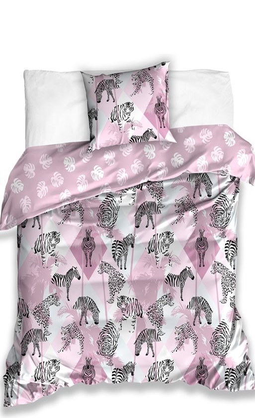 Animal Pictures Dekbedovertrek Safari roze - 200 x 220 cm - 70 x 80 cm - Katoen