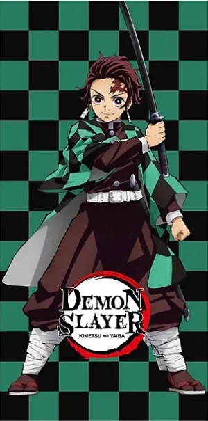 Demon Slayer strandlaken groen 70 x 140 cm - Groen - 70 x 140 cm - 100% Polyester