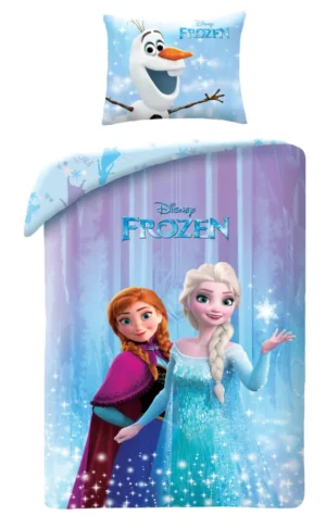 Disney Frozen dekbedovertrek - Lichtblauw - 140 x 200 cm - 100% katoen - kussensloop 70 x 90 cm
