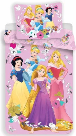 Disney Princess dekbedovertrek - Roze - 140 x 200 cm - 100% katoen