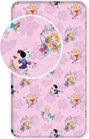 Disney Princess hoeslaken Pink - Roze - 90 x 200 cm - 100% katoen