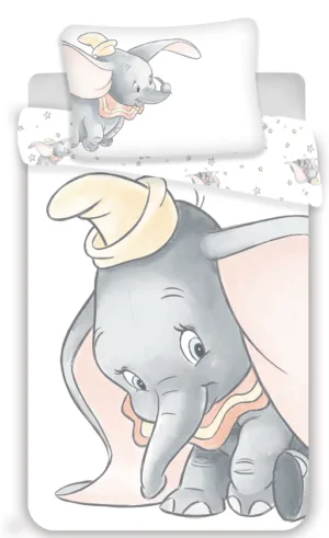Disney Dumbo dekbedovertrek - Wit - 100 x 135 cm - Katoen
