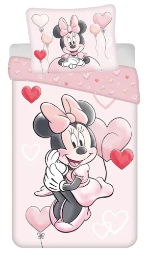 Disney Minnie Mouse dekbedovertrek Balloon - Roze - 140 x 200 cm - 100% katoen