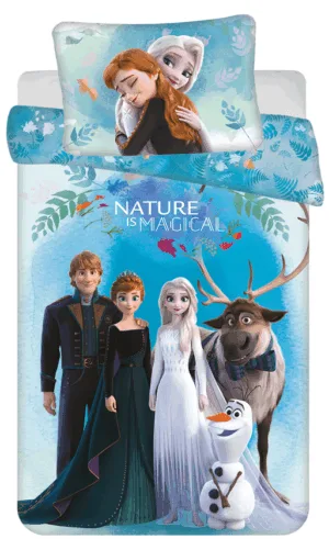 Disney Frozen dekbedovertrek Nature - Blauw - 100 x 135 cm - Katoen