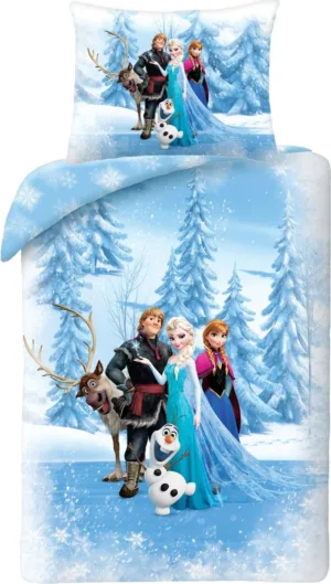 Disney Frozen dekbedovertrek winterland - Lichtblauw - 140 x 200 cm - Katoen