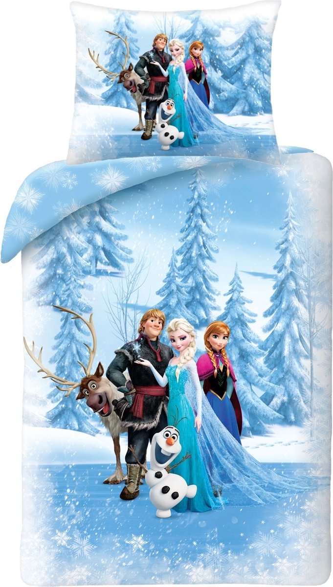 Disney Frozen Dekbedovertrek winterland - 140 x 200 cm - Katoen - 70 x 90 cm