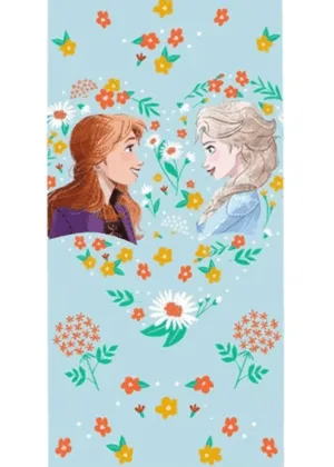 Disney Frozen strandlaken Anne & Elsa 70 x 140 cm - Multicolor - 70 x 140 cm - 100% katoen