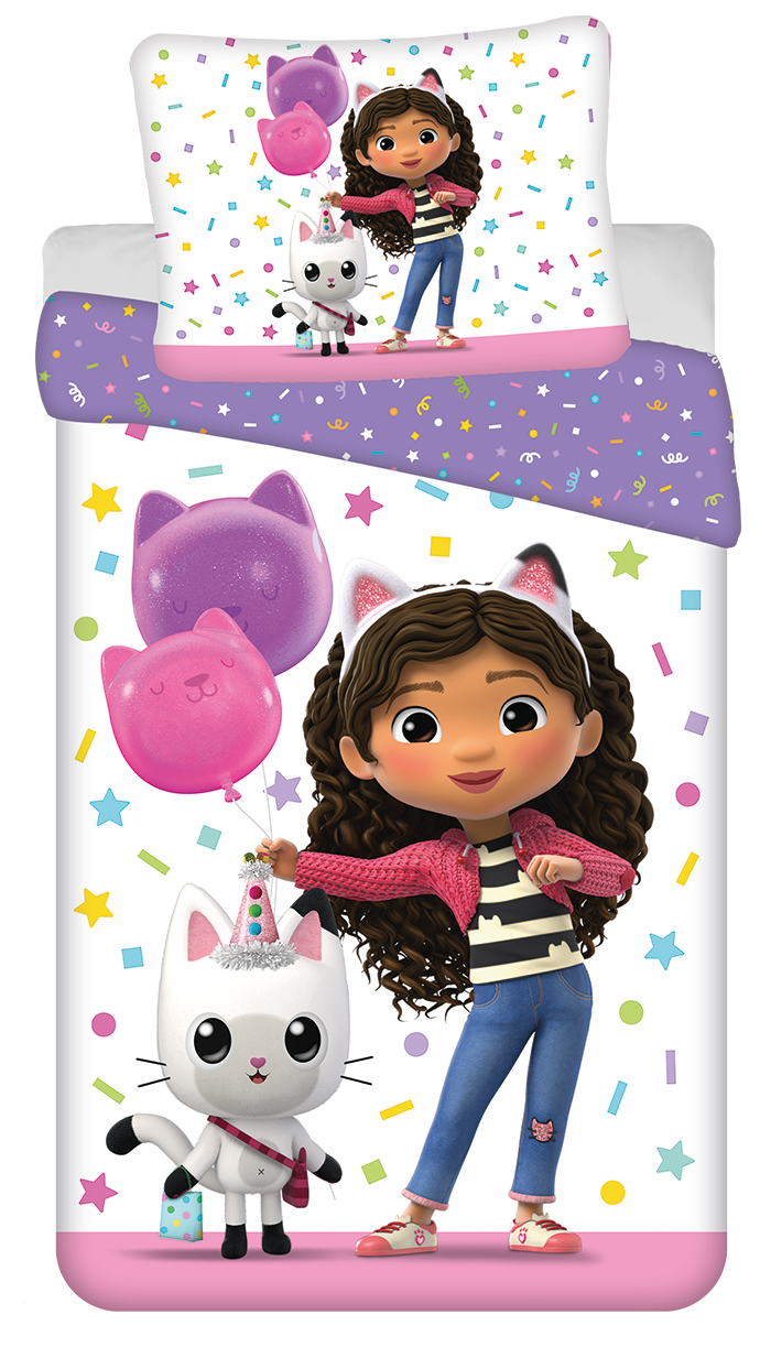 Gabby's Dollhouse dekbedovertrek balloon - Multicolor - 140 x 200 cm - Katoen