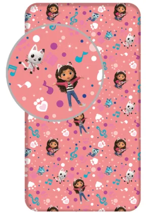 Gabby's Dollhouse hoeslaken 90 x 200 cm - Wit - 90 x 200 cm - 100% katoen