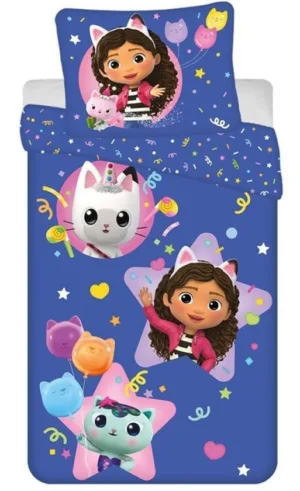 Gabby's Dollhouse dekbedovertrek blauw 140 x 200 cm - Multicolor - 140 x 200 cm - Polyester