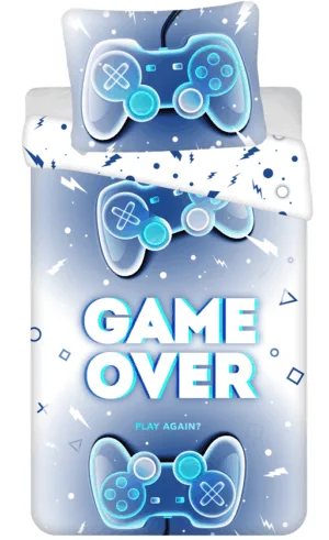 Gamer dekbedovertrek Game Over 140 x 200 cm - Multicolor - 140 x 200 cm - 100% katoen