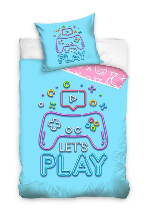 Gamer Dekbedovertrek let's Play 140 x 200 cm - 65 x 65 cm