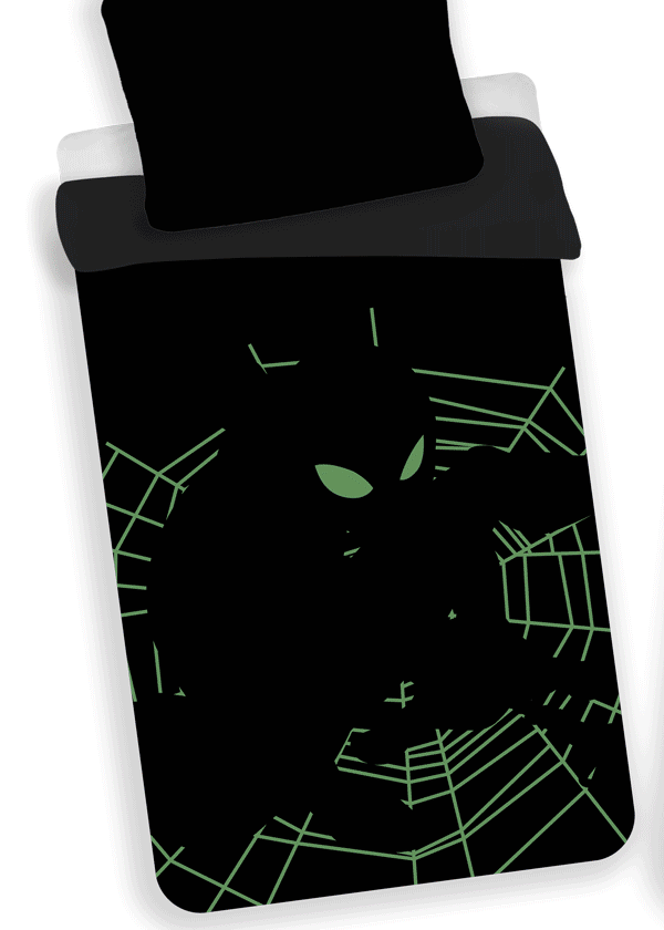 Glow in the Dark overtrek van Spiderman, 140 x 200 cm, kussensloop 70 x 90 cm