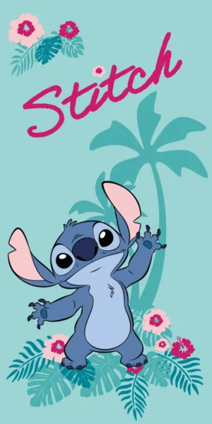 Lilo en Stitch strandlaken groen 70 x 140 cm polyester - Groen - 70 x 140 cm - 100% Polyester