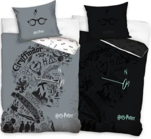 Harry Potter dekbedovertrek - Multicolor - 140 x 200 cm - 100% katoen - kussensloop 60 x 63 cm, 60 x 70 cm, 70 x 90 cm
