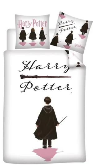 Harry Potter dekbedovertrek Staf 140 x 200 cm - Wit - 140 x 200 cm - polykatoen