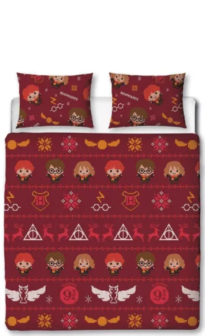 Harry Potter dekbedovertrek tweepersoons rood 200 x 200 cm - Rood - 200 x 200 cm - 100% Polyester
