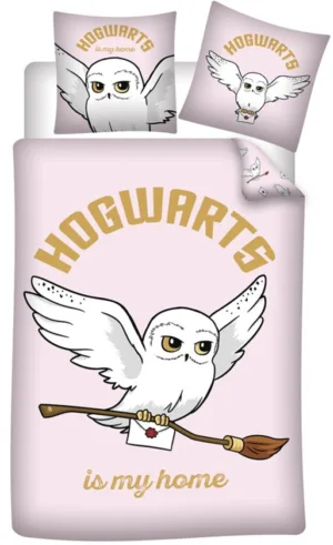 Harry Potter dekbedovertrek Hogwarts is my home - Roze - 140 x 200 cm - 100% Polyester