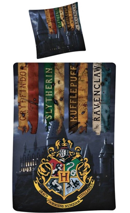 Harry Potter dekbedovertrek Junior - Multicolor - 140 x 200 cm - 100% katoen - kussensloop 60 x 63 cm