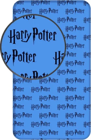 Harry Potter hoeslaken Blauw - Blauw - 90 x 200 cm - 100% katoen