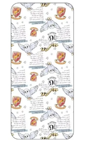 Harry Potter hoeslaken Hedwig eenpersoons 90 x 200 cm - Wit - 90 x 200 cm - 100% katoen