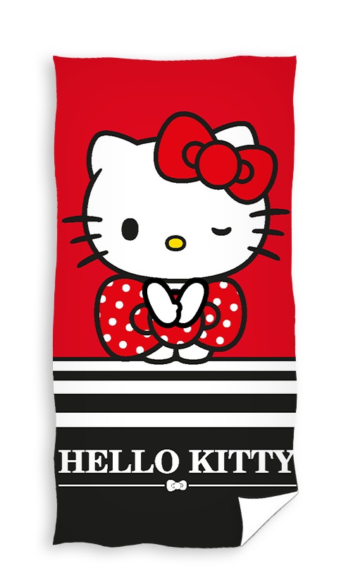 Hello Kitty handdoek rood 70 x 140 cm - Multicolor - 70 x 140 cm - 100% Polyester