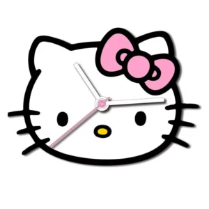 Hello Kitty klok 50x35 cm - Geel - 50 x 35 cm