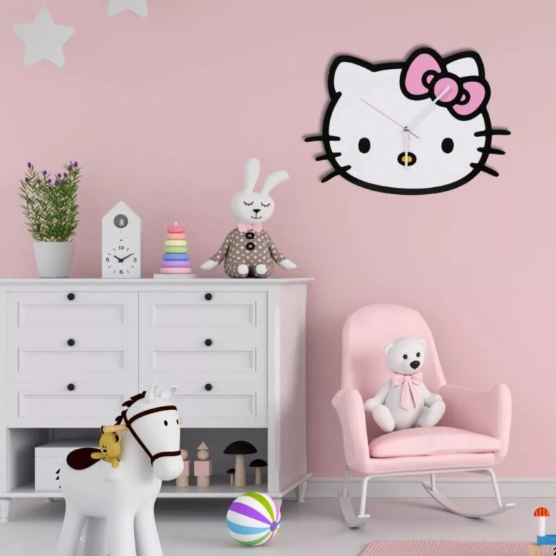 Hello Kitty wandklok 50 x 35 cm, 50x35 cm