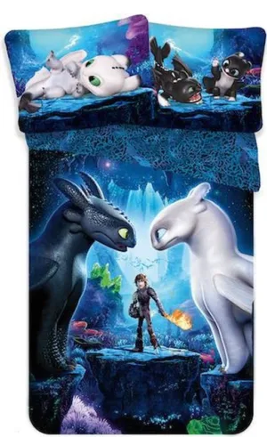 Hoe tem je een Draak dekbedovertrek dragons - Wit - 140 x 200 cm