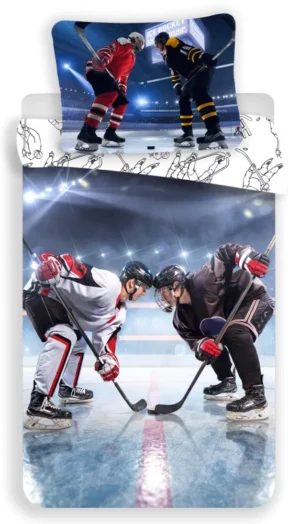 DREAMEE dekbedovertrek IJshockey 140 x 200 cm - Multicolor - 140 x 200 cm - 100% katoen