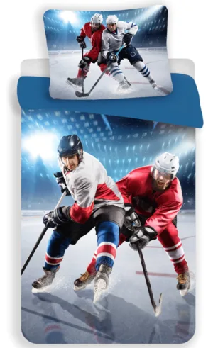 DREAMEE dekbedovertrek IJshockey 140 x 200 cm - Multicolor - 140 x 200 cm - 100% Polyester
