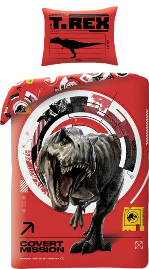 Jurassic World dekbedovertrek rood 140 x 200 cm - Rood - 140 x 200 cm - Polyester