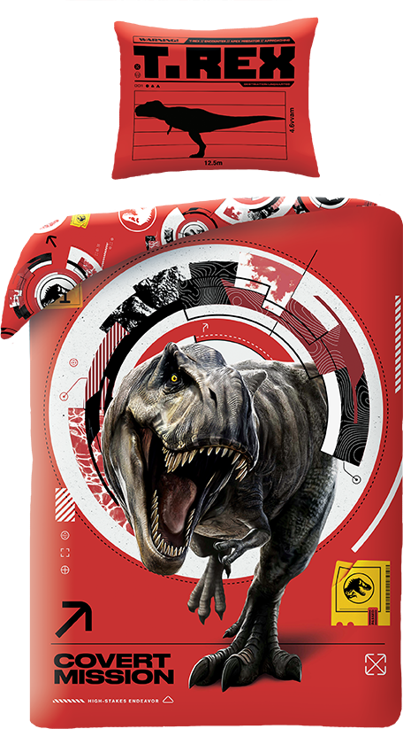 Jurassic World dekbedovertrek rood 140 x 200 cm - Rood - 140 x 200 cm - Polyester