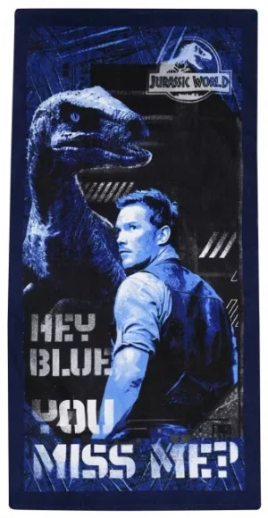 Jurassic World handdoek 70 x 140 cm - Blauw - 70 x 140 cm - 100% katoen