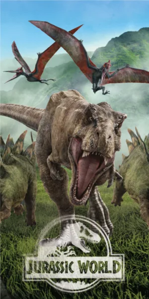 Jurassic World strandlaken Forest 70 x 140 cm - Multicolor - 70 x 140 cm - 100% katoen