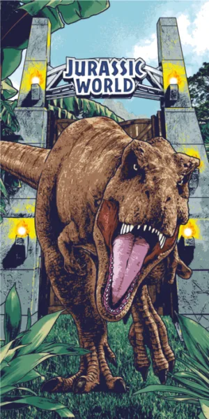 Jurassic World strandlaken Roar 70 x 140 cm - Multicolor - 70 x 140 cm - 100% katoen
