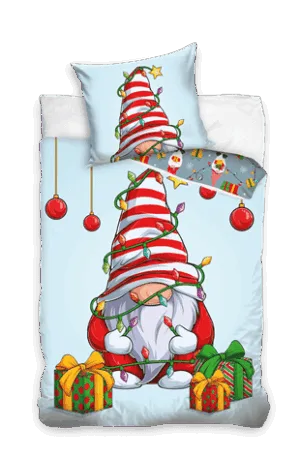 Sweet Home dekbedovertrek Santa 140 x 200 cm multi - Blauw - 140 x 200 cm - 100% katoen