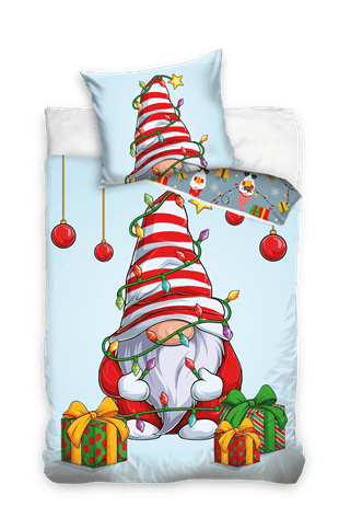 Sweet Home dekbedovertrek Santa 140 x 200 cm multi - Blauw - 140 x 200 cm - 100% katoen