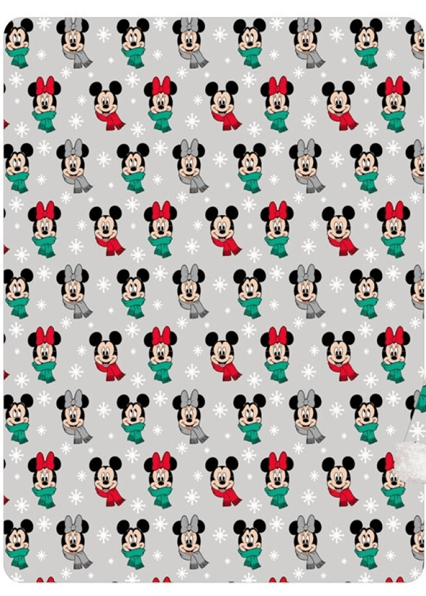 Disney Mickey Mouse plaid kerst 110 x 140 cm flanel - Roze - 110 x 140 cm - 100% Polyester