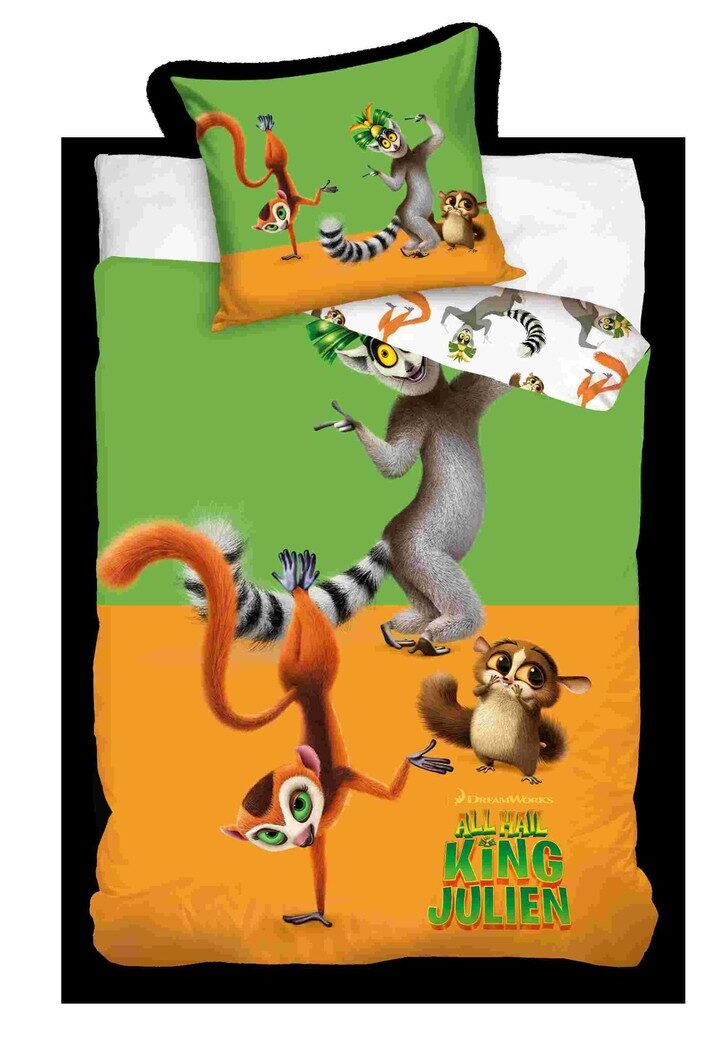 King Julien dekbedovertrek - Multicolor - 140 x 200 cm - 100% katoen