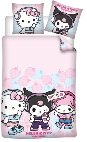 Hello Kitty dekbedovertrek Kuromi 140 X 200 cm - Roze - 140 x 200 cm - polykatoen
